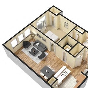 Luxury one bedroom apartment